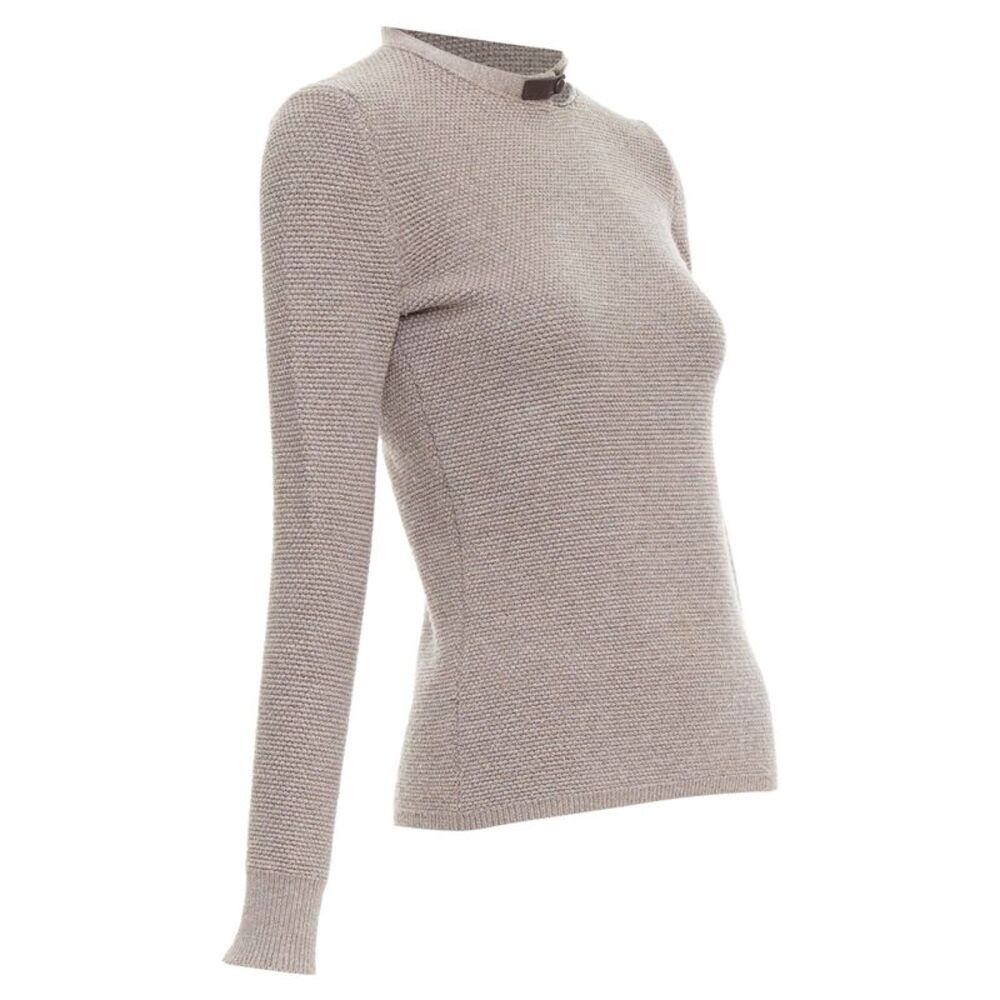 Tom Ford Taupe Wool Leather Sweater - Picture 4 of 9